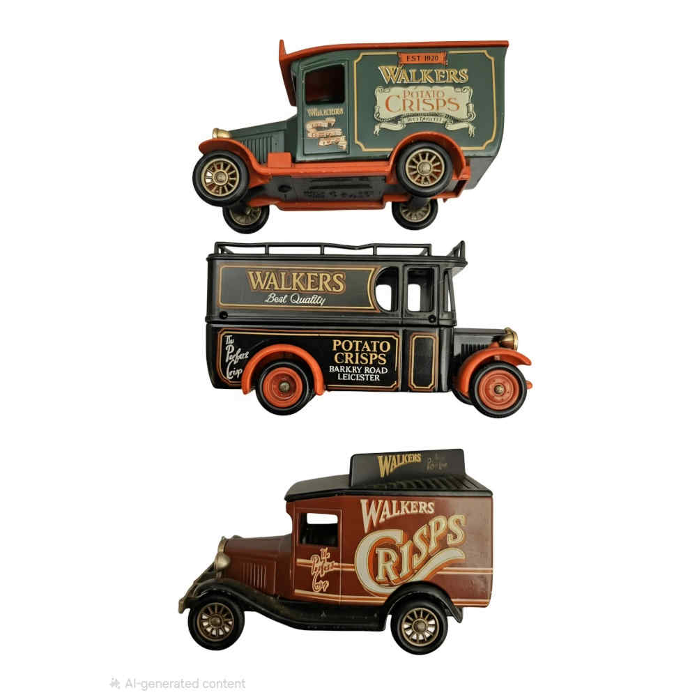 Vintage Car Models Lledo Walkers Crisps x 3